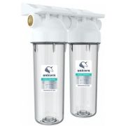 Фильтр магистральный двойной 3/4« для хол.воды прозр. 10» UNICORN (KSBP 3/4 DUO)