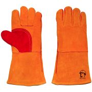 Краги сварщика Опторика «Сибирь Стандарт», особо прочные, с подкладом, кевлар, 35см (желт-красные)