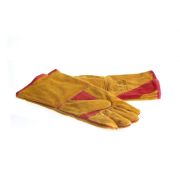 Краги сварщика Опторика «Сибирь», особо прочные с подкладом, 35см (желто-красные)