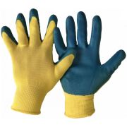 Перчатки нейлон латексная ладонь (полуоблив) желто-синие Bull Gepro