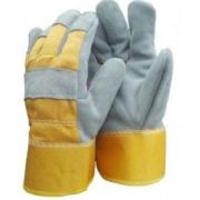 Перчатки Опторика, спилк, комбинированные, утепленные,10,5р (серо-желтые)