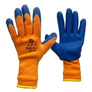 Перчатки прорезинен.-20 оранжевые-синие
