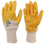 Перчатки, Х/Б с легким нитириловым покрытием, облив, желтые р.11