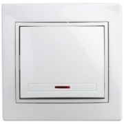 Выключатель 1-клавишный встраиваемый с подсветкой Intro Plano 1-102-01 белый