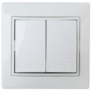 Выключатель 2-клавишный встраиваемый Intro Plano 1-104-01 белый
