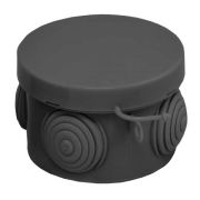 Коробка распределительная ОУ, IP54, 65х40мм, 4 ввода, с гермовводами, круглая, черная