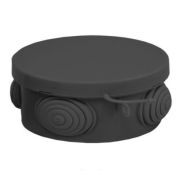 Коробка распределительная ОУ, IP54, 85х40мм, 4 ввода, с гермовводами, круглая, черная