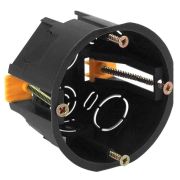 Коробка установочная 68х45мм для полых стен саморез., с пласт.лапками IP30, черная, ЭРА/УралПак