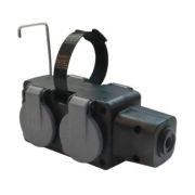 Колодка 4 гнезда, с заземлением, с заглушками (каучук) 16А, Амбидекстр