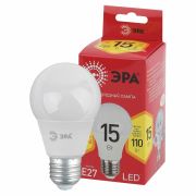 Лампа светодиодная LED, груша (A50-A65), 15 Вт, E27, 2700K тёплый RED LINE LED ЭРА