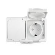 Блок Универсал (1кл.выкл.+1роз. с крышкой) «Аллегро», 10А/16А