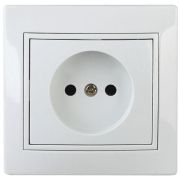 Розетка 1-местная, СУ, без заземления, 16A, белая Intro Plano 2P 16АХ-250В (1-201-01)