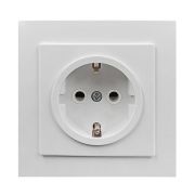 Розетка 1-местная, СУ, с заземлением, 16A, белая Амбидекстр УХЛ4