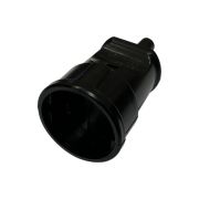 Розетка переносная штепсельная (гнездо), без заземления, черная, 10А 250В, Амбидекстр