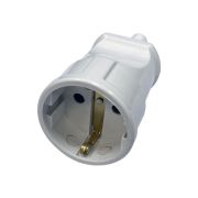 Розетка переносная штепсельная (гнездо), с заземлением, белая, 10А 250В, Амбидекстр