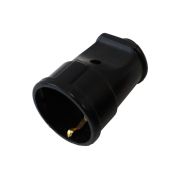 Розетка переносная штепсельная (гнездо), с заземлением, черная, 10А 250В, Амбидекстр