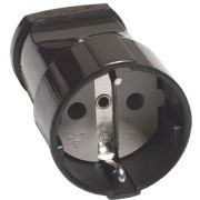 Розетка переносная штепсельная (гнездо), с заземлением, черная, UNIVersal 16А А1020