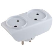 Разветвитель 2гн, двойник, б/з, 16А, 250В, белый, ЭРА