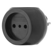 Разветвитель 3гн, тройник, б/з, 6А, 220В, чёрный, REXANT «Шар»