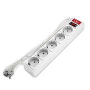 Сетевой фильтр 5гн, 1,5м, ПВС 3*0,75мм², с зазем., с выключ., белый, СОЮЗ