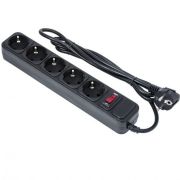 Сетевой фильтр 5гн, 3м, ПВС 3*0,75мм², с зазем., с выключ., черный, СОЮЗ