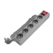 Сетевой фильтр 5гн, 5м, ПВС 3*0,75мм², с зазем., с выключ., серый, СОЮЗ