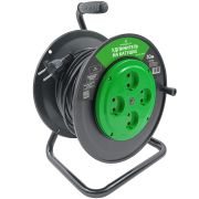 Электроудлинитель на катушке 4гн 30м ПВС 2*0,75мм², б/заземления, 6А, 1500Вт, Амбидекстр