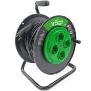 Электроудлинитель на катушке 4гн 40м ПВС 3*1,0мм², с заземлением, 10А, 2500Вт, Амбидекстр