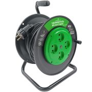 Электроудлинитель на катушке 4гн 50м ПВС 2*1,0мм², б/заземления, 10А, 2500Вт, Амбидекстр