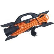 Электроудлинитель на рамке 1гн 20м ПВС 2*1,0мм² б/заземления, с защит.крыш., Атлант