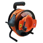 Электроудлинитель на садовой катушке 1гн 50м ПВС 2*1,5, 3500Вт, б/заземления, с защ.крыш., Атлант