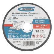 Круг отрезной по металлу, 150 х 1,8 х 22,2 мм, WA46TBF// Gross