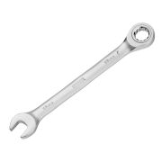 Ключ комбинированный трещоточный, 13 мм, CrV, матовый хром Denzel