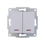 Выключатель 2-кл. 1п СП Karina 10А IP20 с подсветкой механизм бел. LEZARD 707-0288-112