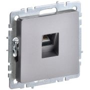 Розетка компьютерная СП RJ45 кат.5E BRITE РК10-БрС механизм сталь IEK BR-K10-1-K46