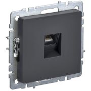 Розетка компьютерная СП RJ45 кат.5E BRITE РК10-БрГ механизм графит IEK BR-K10-1-K53