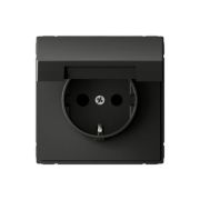 Розетка ArtGallery 16А IP20 с заземл. защ. шторки с крышкой механизм базальт SE GAL001446