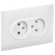 Розетка 2-м SKANDY 10А без заземл. без защ. шторок в сборе SK-R10W арктич. бел. IEK SK-R20-10-K01-F