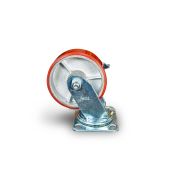 Колесо большегрузное поворотное SCpb 55 125 мм полиуретановое с тормозом (N)