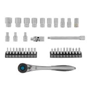 Набор торцевых головок, трещотка 120 зубьев, 1/4