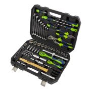 Набор инструментов 76 предметов CrV, 1/2«, 1/4» Сибртех