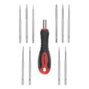 Отвертка для точных работ Fusion с насадками, 11 предметов, в пластиковом пенале, трехкомпонентная рукоятка Matrix