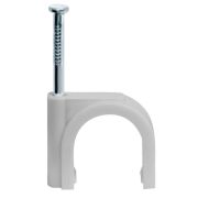 Скоба крепежная круглая с гвоздем d4мм NCR-04-50 пластик. (уп.50шт) Navigator 71065