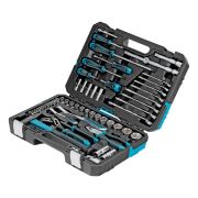 Набор инструментов, 1/4«, 1/2», CrV, 120 зубьев, 76 предметов Gross