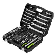 Набор инструмента, 1/2«, 1/4», пластиковый кейс, 83 предмета Сибртех