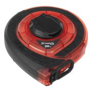 Рулетка геодезическая 20 м х 15 мм, закрытый корпус, фибергласовая лента, двусторонняя шкала, Pro Matrix