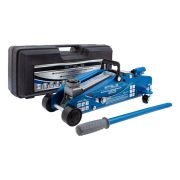 Домкрат гидравлический подкатной с фиксатором, 2.5 т, Safety Pin, 140-385 мм, в кейсе Stels