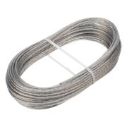 Трос металлополимерный прозрачный ПР-3.0, толщина 3.0 мм, моток 20 метров Сибртех