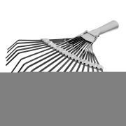 Грабли веерные стальные, 385 мм, 20 плоских зубьев, оксидированные, без черенка, Сибртех