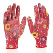 Перчатки садовые из полиэстера с нитрильным обливом, красные, M Palisad